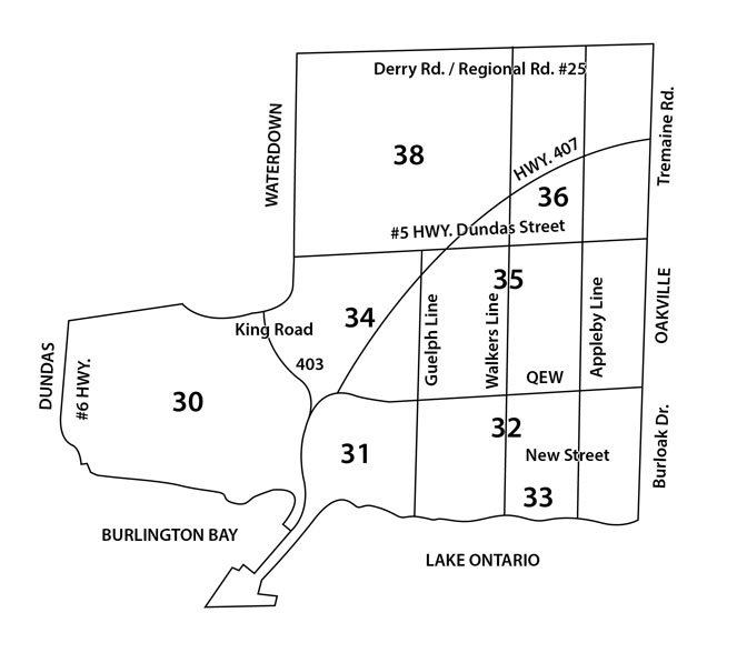 Area Map Search for Properties in Burlington and Surrounding Area